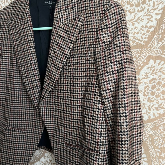 NWT Rag & Bone - Elle Slim Fit wool Blazer in Brown Houndstooth - Picture 7 of 7
